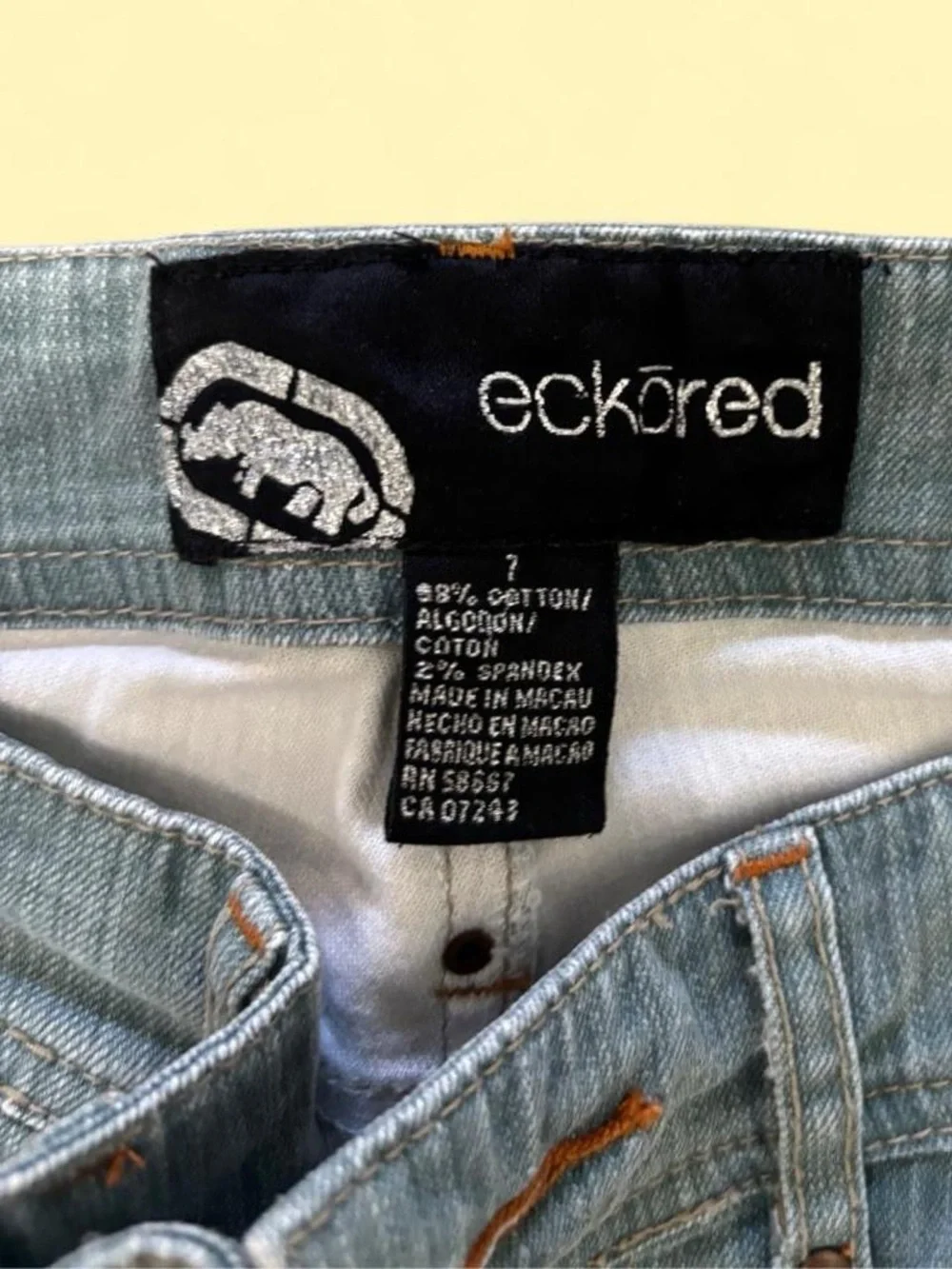 ✨Y2K ecko low rise bootcut jeans with black floral and vine embroidery✨